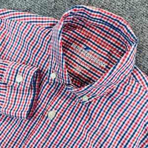 Vineyard Vines Boys 12-14 Red White Blue Gingham On-The-Go Performance Shirt USA